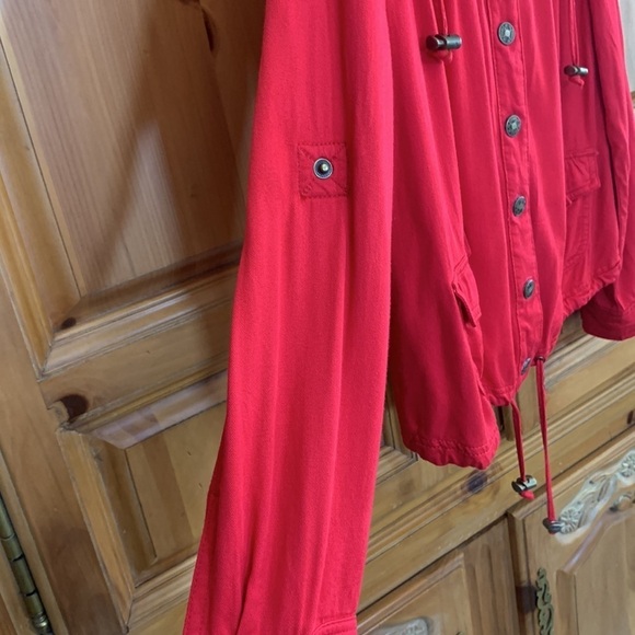 Cinch Waist Red Jacket - Picture 3 of 6